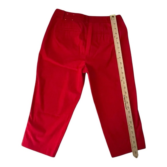 Talbots Perfect Skimmer Red Capris Pants Slim Fit Mid-Calf Cotton Size: 6 - Picture 4 of 7